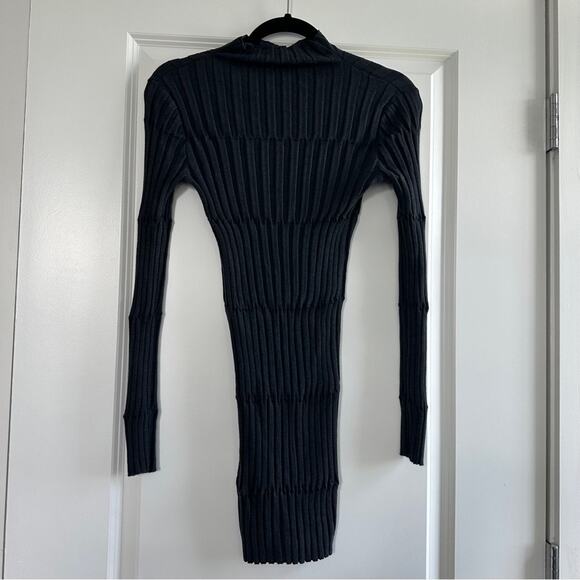 ZARA Mock Neck Ribbed Long Sleeve Dress - Picture 5 of 7